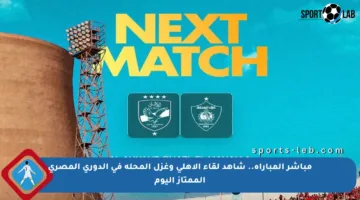 مباشر المباراة.. شاهد لقاء الأهلي وغزل المحلة في الدوري المصري الممتاز اليوم